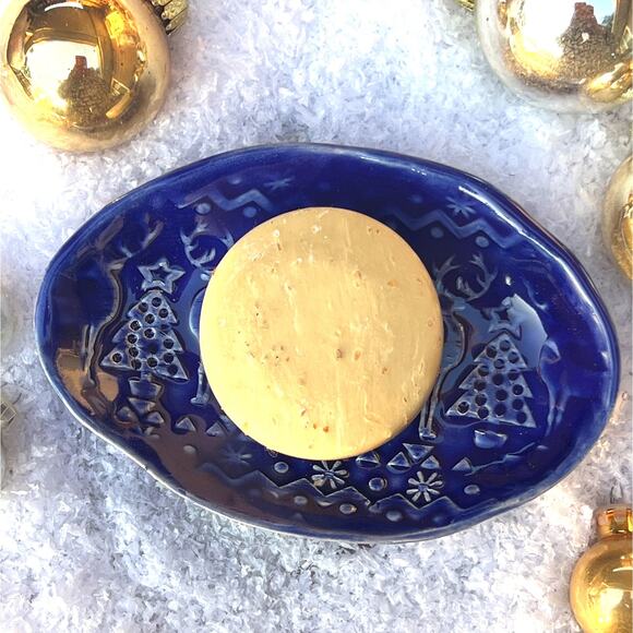 Reindeer Soap, Trinket, Ring, or Ear Ring Dish in Cobalt Blue - Picture 4 of 10